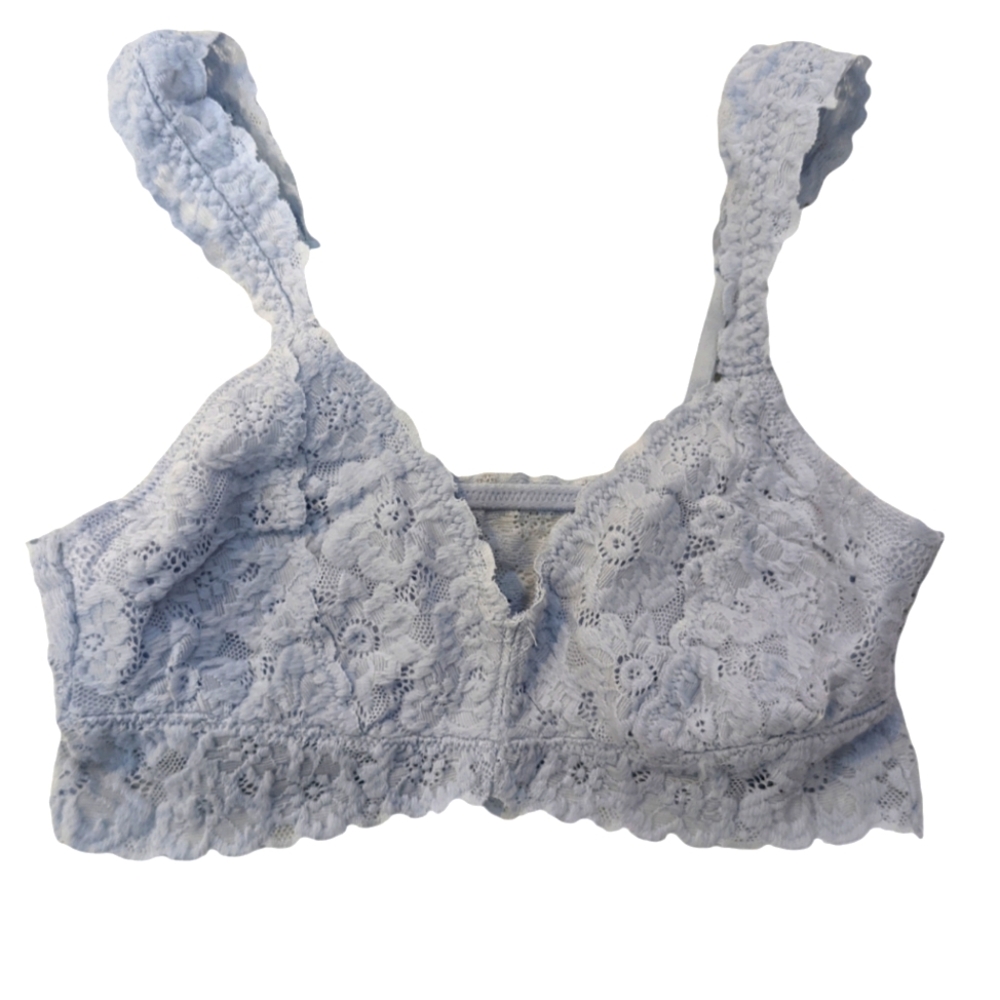 Aerie Blue lace bralette Women's size extra small adjustable straps wireless